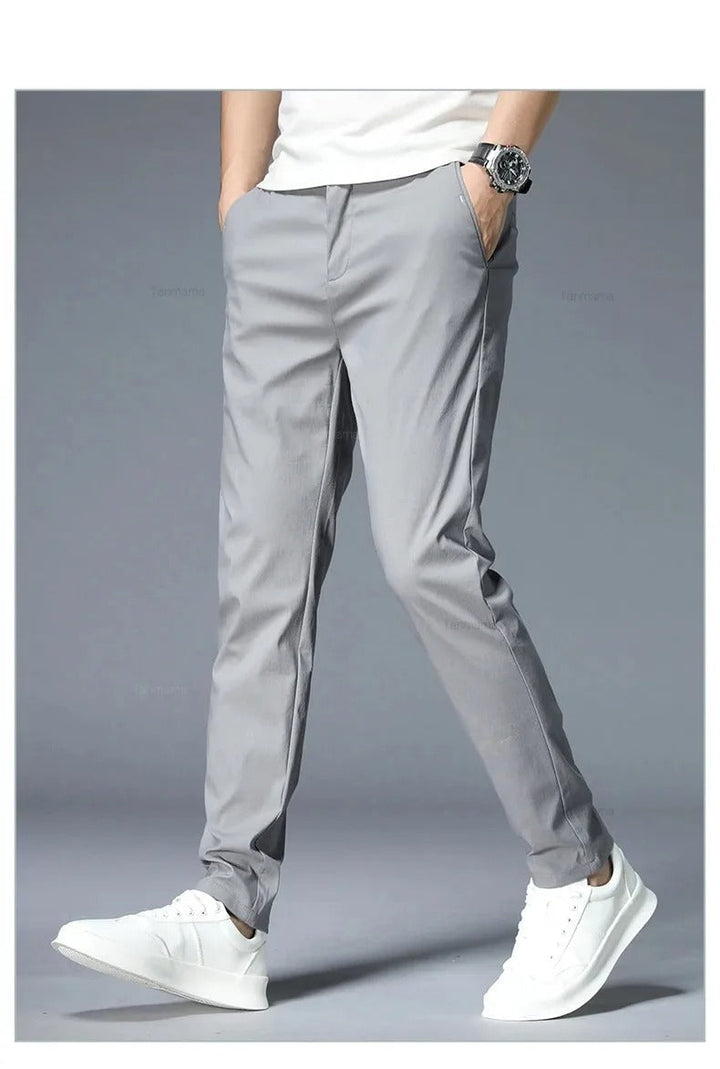 Men's Slim Chino Pants | Cropped, Flat Front