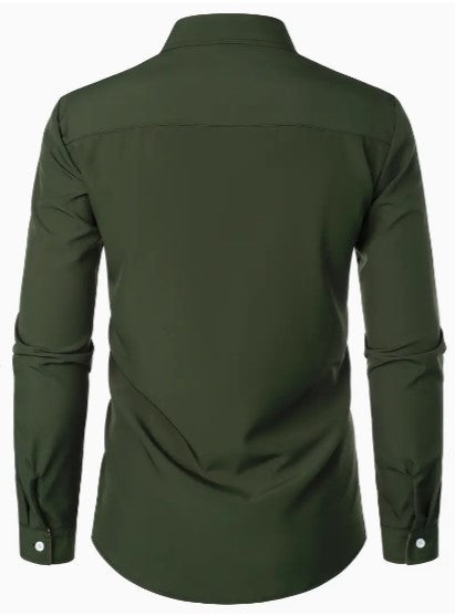 Men's Designer Dress Shirt | Contrast Trim, Long Sleeve