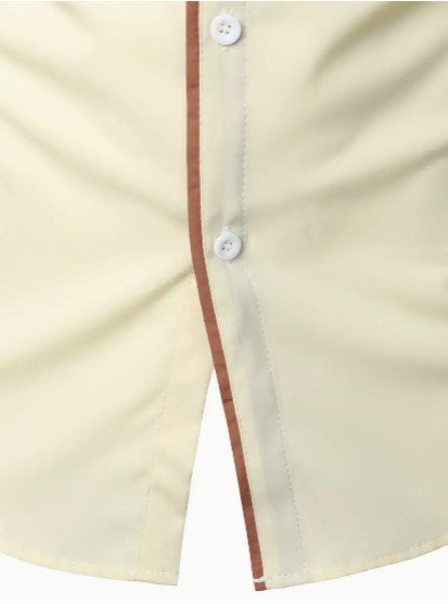 Men's Designer Dress Shirt | Contrast Trim, Long Sleeve
