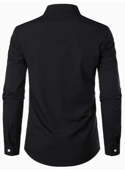 Men's Designer Dress Shirt | Contrast Trim, Long Sleeve