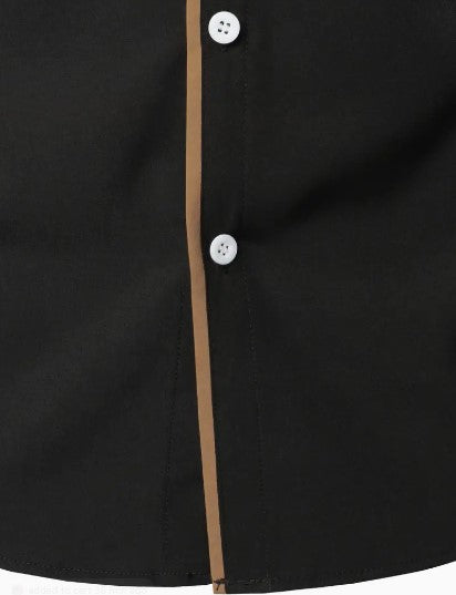 Men's Designer Dress Shirt | Contrast Trim, Long Sleeve