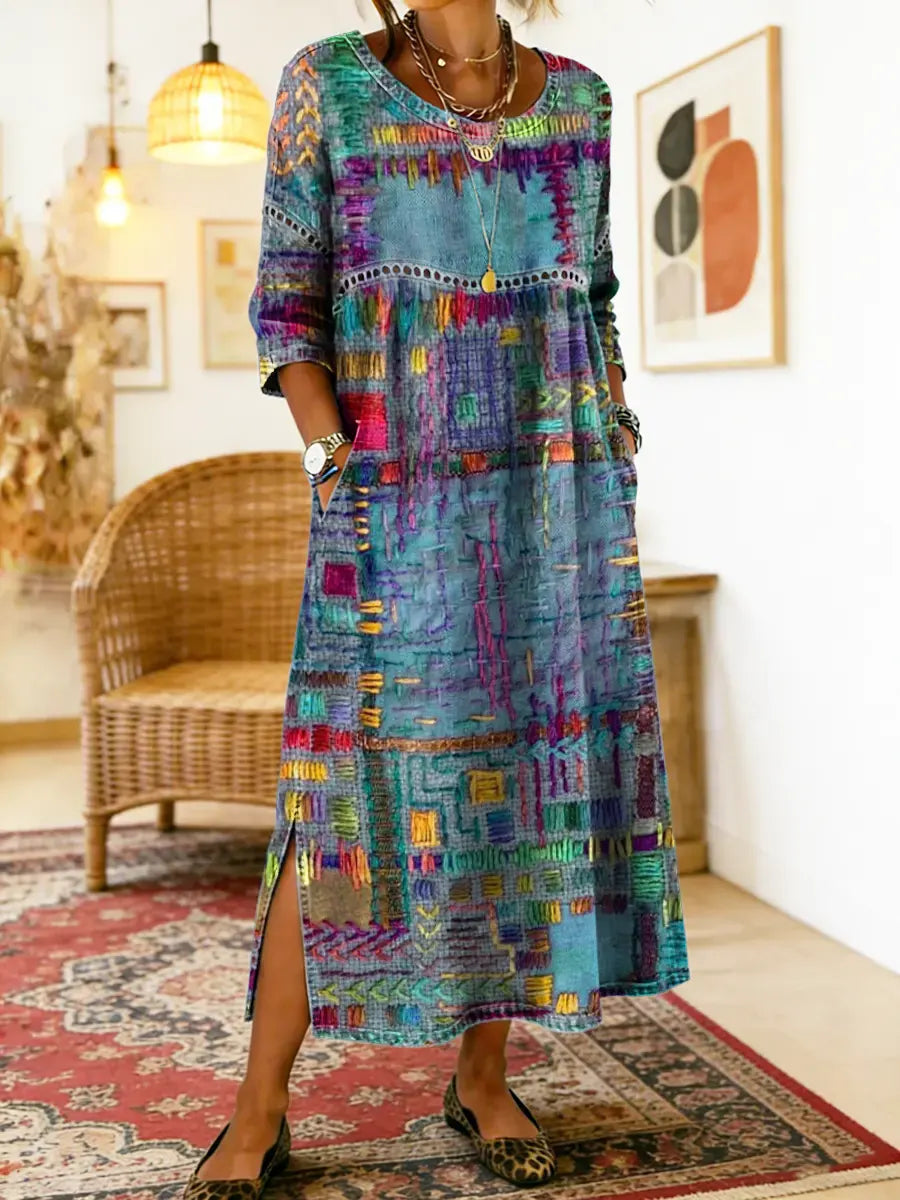 Manuela | Denim Patchwork Dress