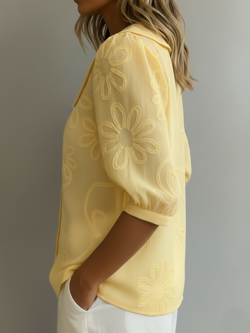 AURELIE™ — Lightweight Floral Blouse with a natural elegance