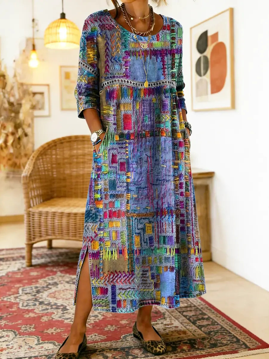 Manuela | Denim Patchwork Dress