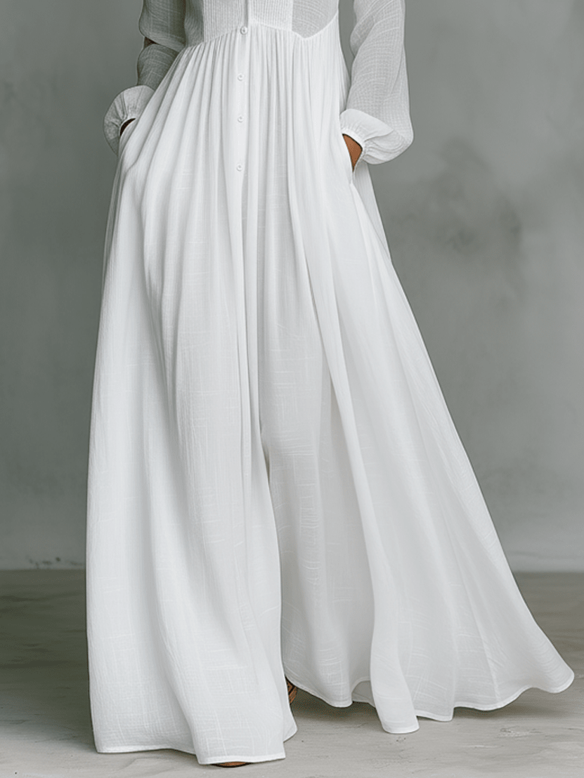 SERENA™ | Flowing Button-Front Maxi Dress