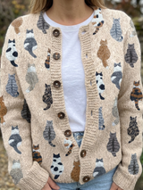 Cosy Cat Print Cardigan for Women