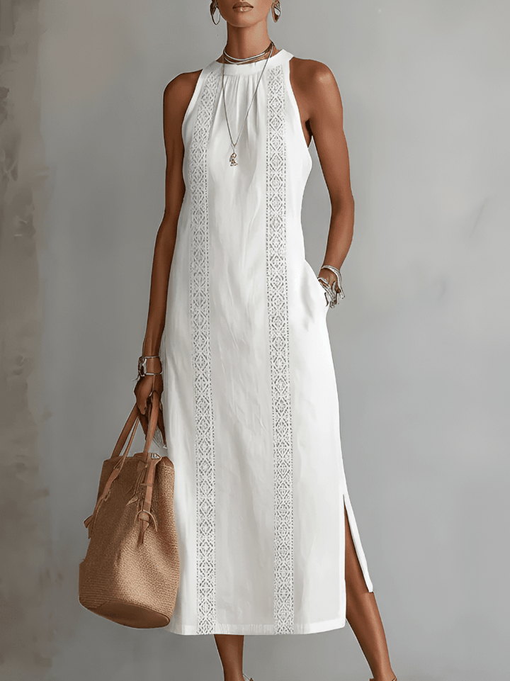 JIMENA | Midi Dress with a Mandarin Collar