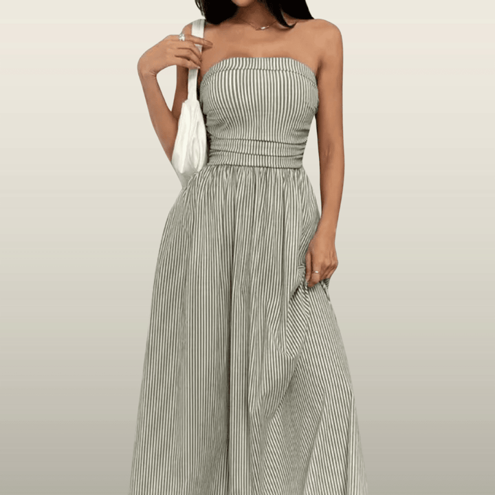 TRELLY™ – Classic Striped Summer Tube Maxi Dress