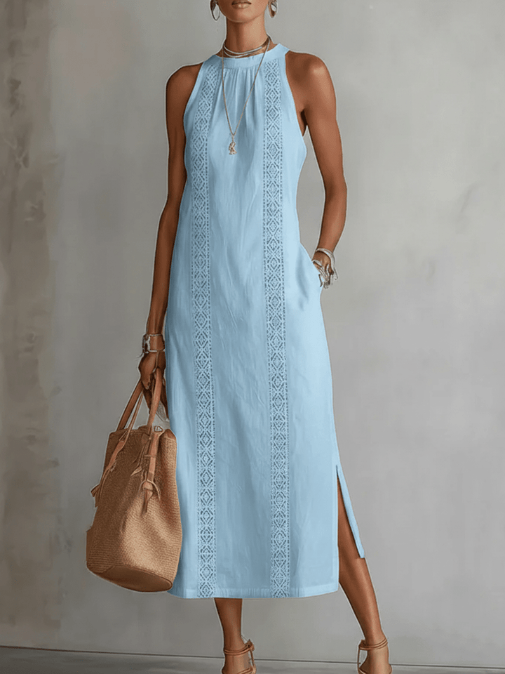 JIMENA | Midi Dress with a Mandarin Collar