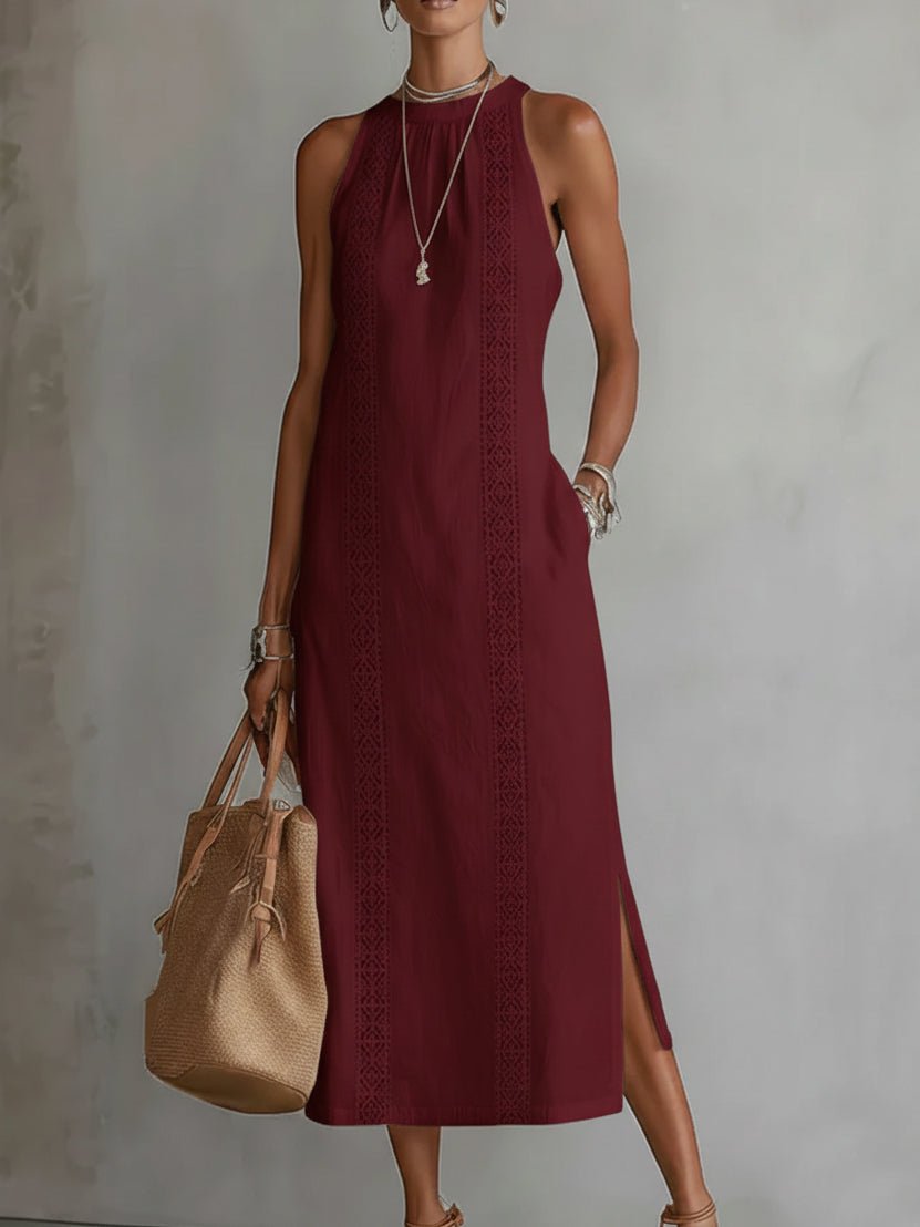 JIMENA | Midi Dress with a Mandarin Collar