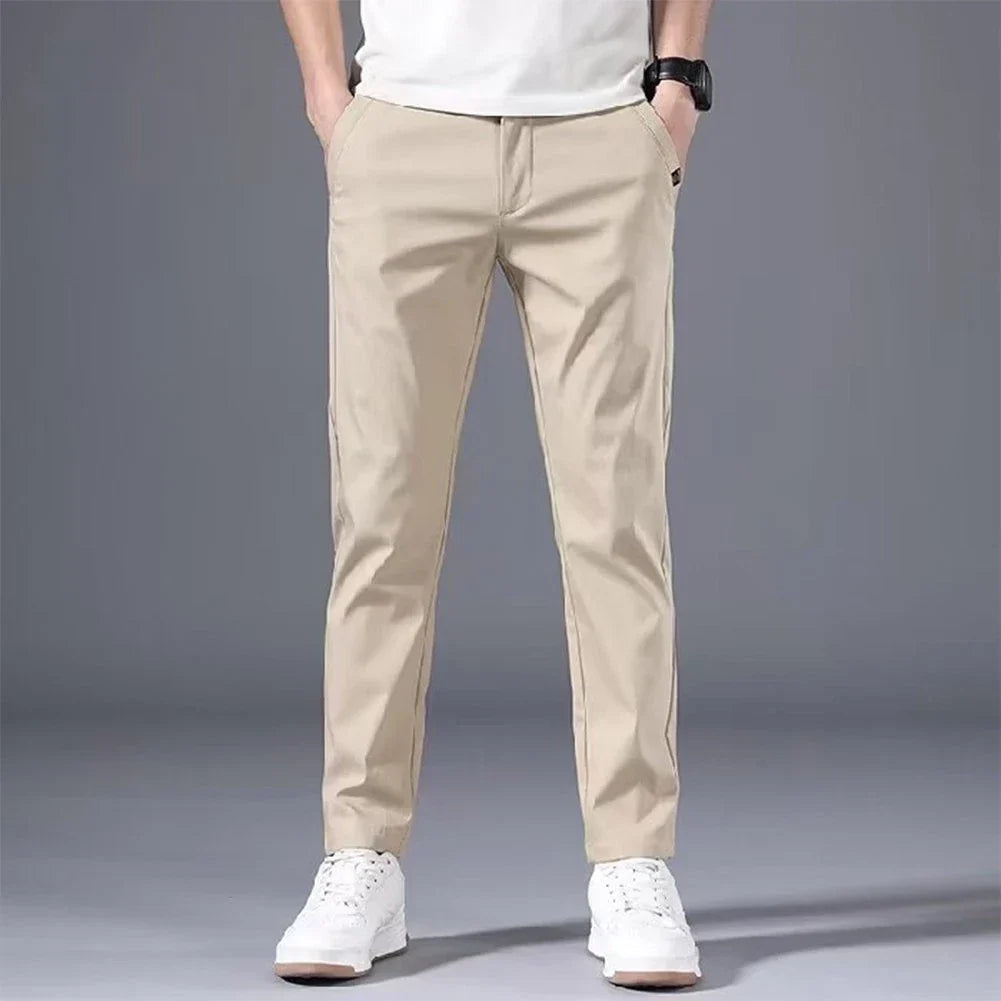 Men's Slim Chino Pants | Cropped, Flat Front