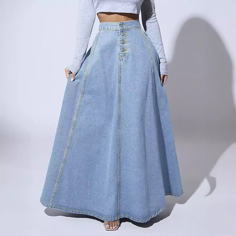 Claire | High-Waist Denim Maxi Skirt