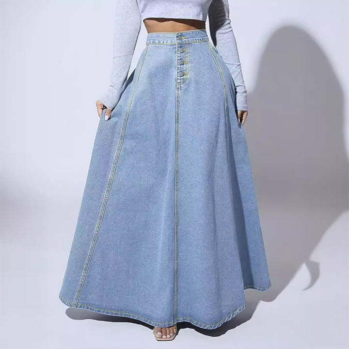 Claire | High-Waist Denim Maxi Skirt