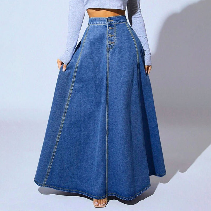 Claire | High-Waist Denim Maxi Skirt