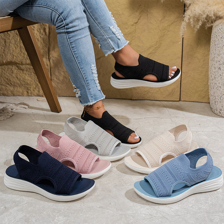 Zina | Women's Platform Sandals with Breathable Knit