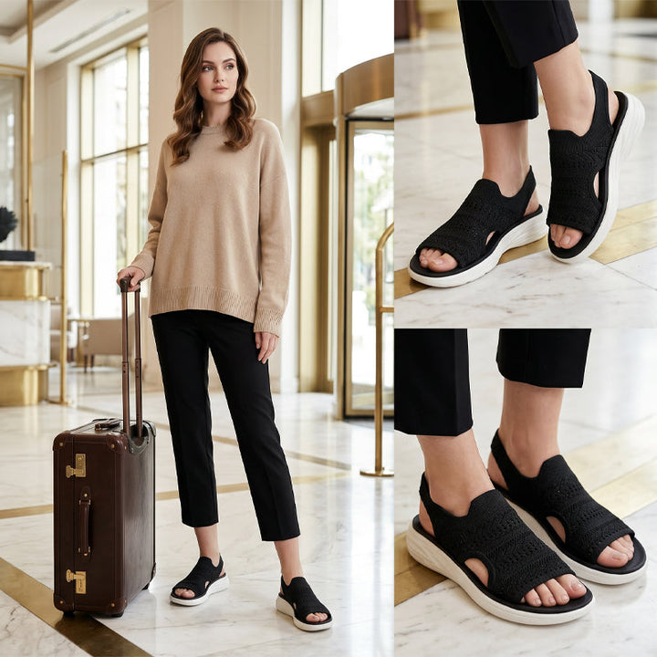 Zina | Women's Platform Sandals with Breathable Knit