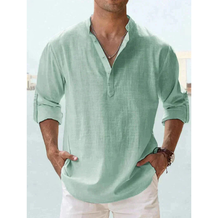 Men's Casual Summer Shirt | Henley, Long Sleeve