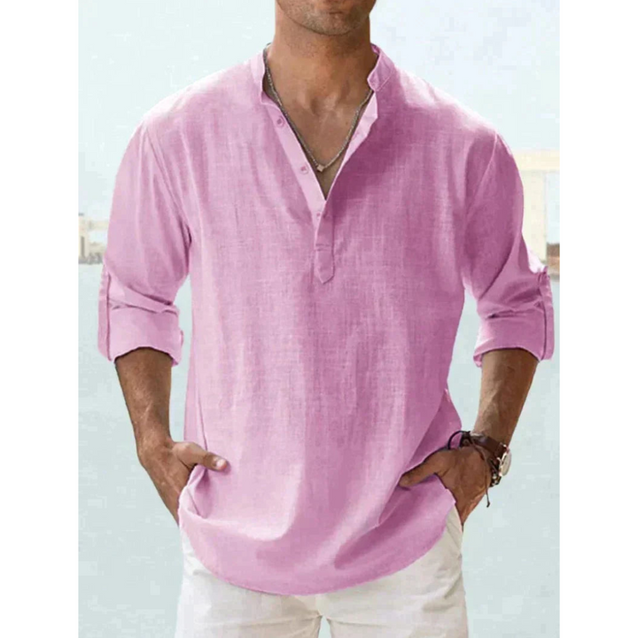 Men's Casual Summer Shirt | Henley, Long Sleeve