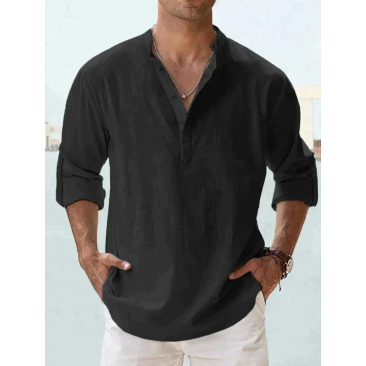 Men's Casual Summer Shirt | Henley, Long Sleeve