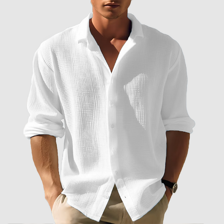 Men's Summer Casual Shirt | Lightweight, Long Sleeve