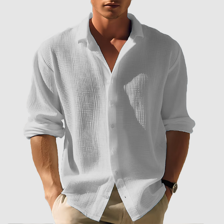 Men's Summer Casual Shirt | Lightweight, Long Sleeve