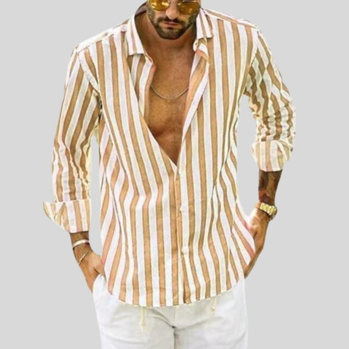 Men's Summer Striped Shirt | Checked, Long Sleeve
