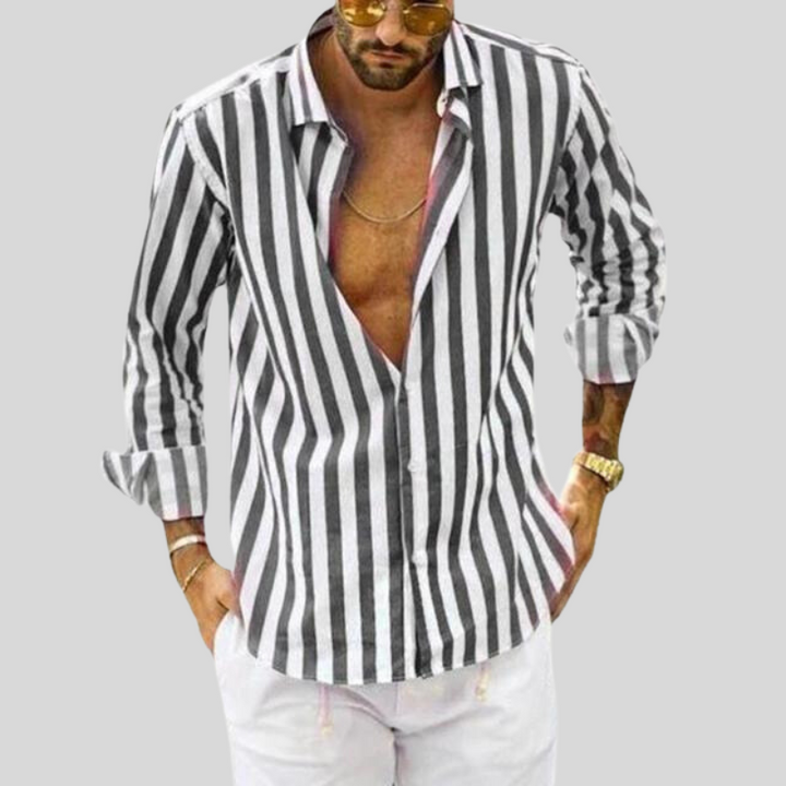 Men's Summer Striped Shirt | Checked, Long Sleeve