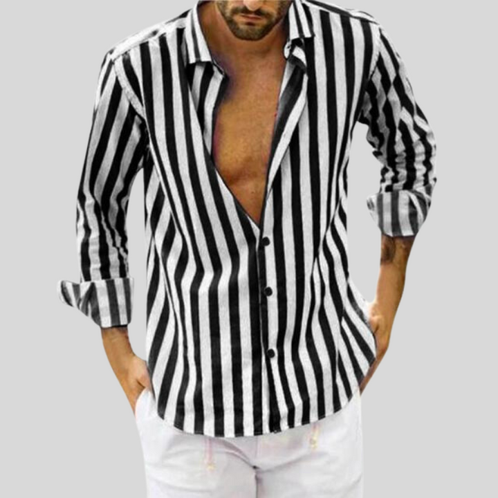 Men's Summer Striped Shirt | Checked, Long Sleeve
