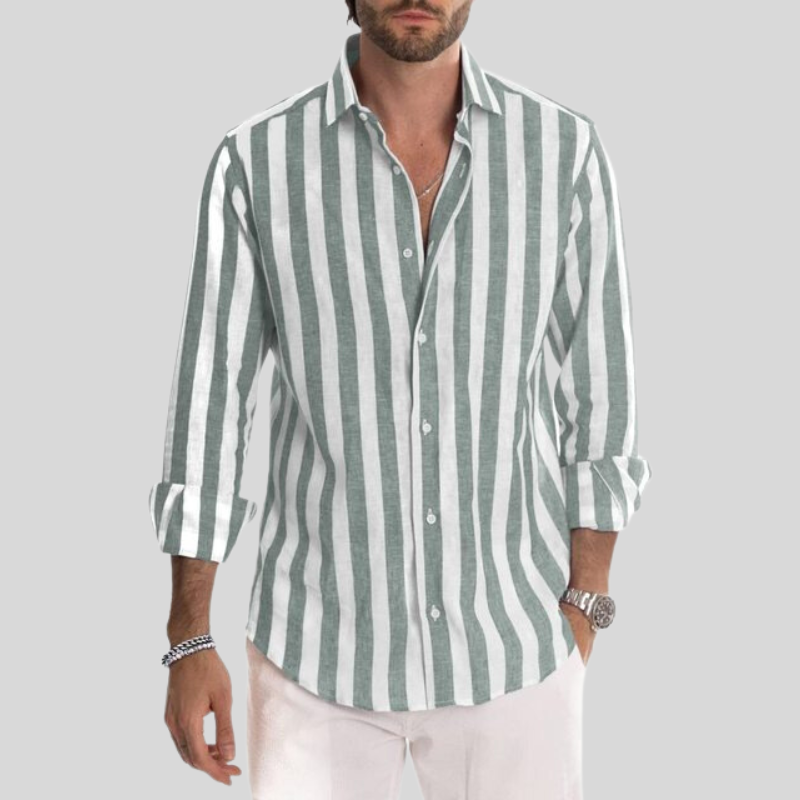 Men's Summer Striped Shirt | Checked, Long Sleeve