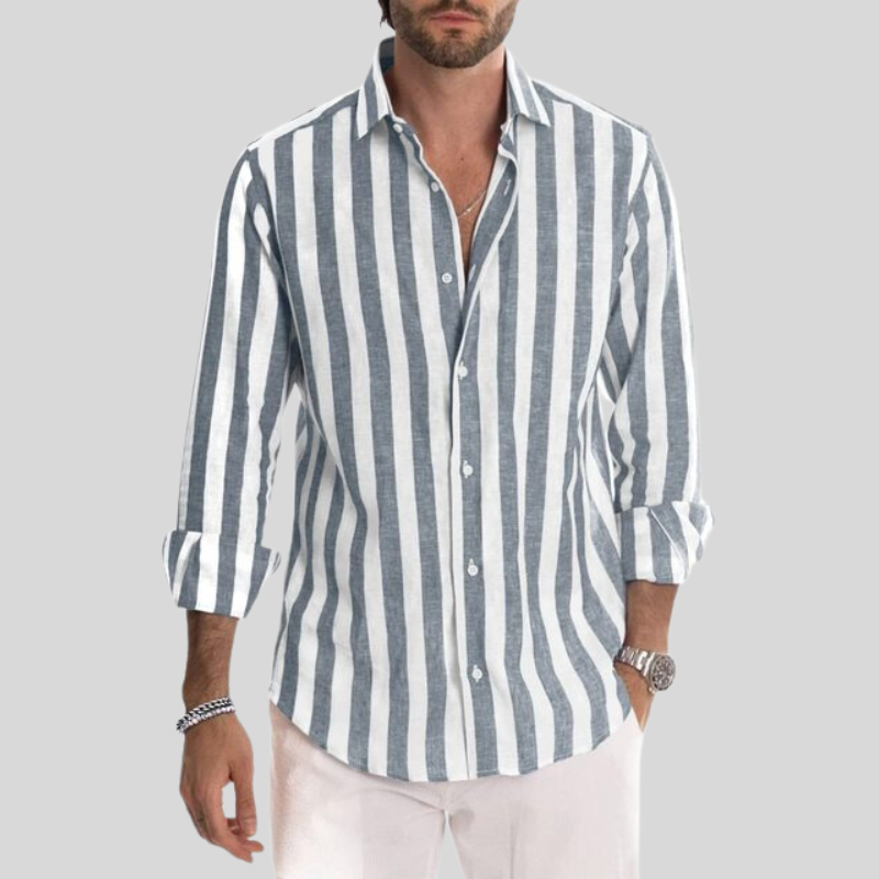 Men's Summer Striped Shirt | Checked, Long Sleeve