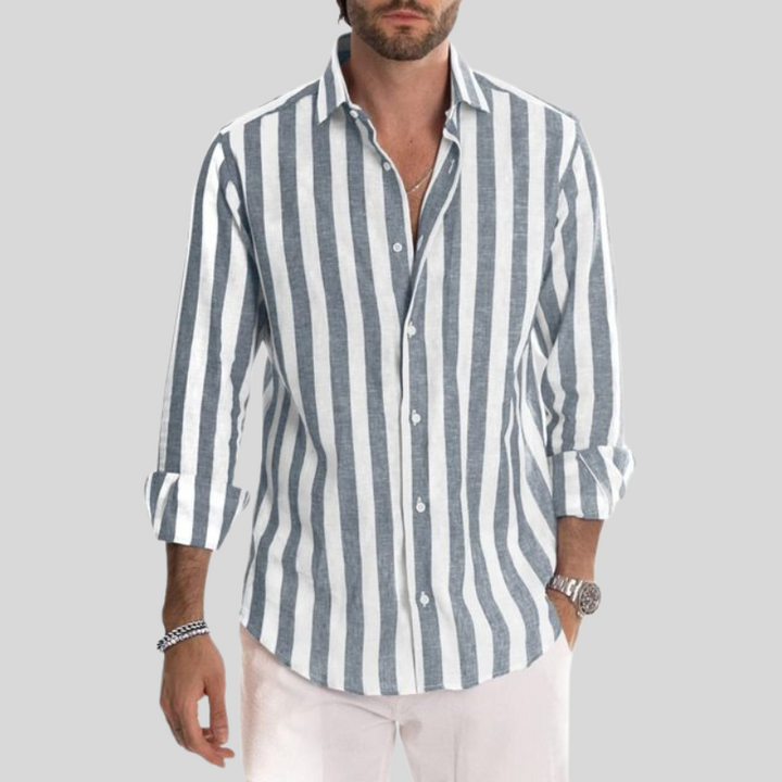 Men's Summer Striped Shirt | Checked, Long Sleeve