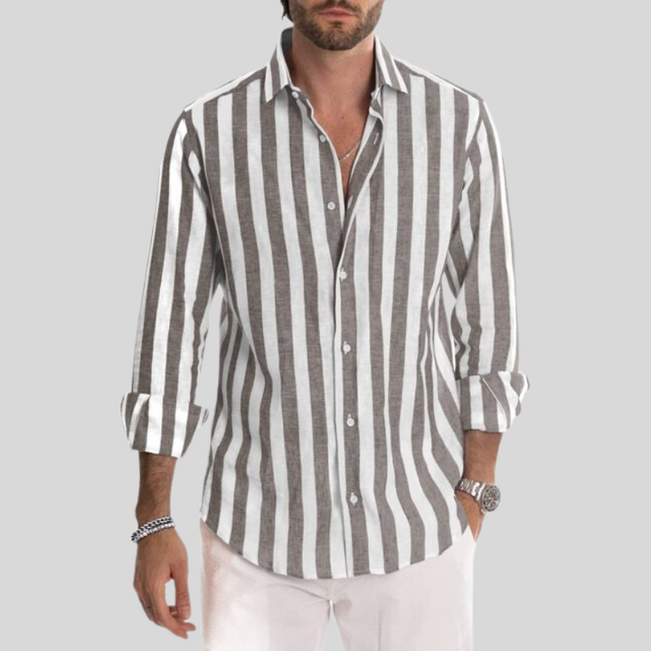 Men's Summer Striped Shirt | Checked, Long Sleeve