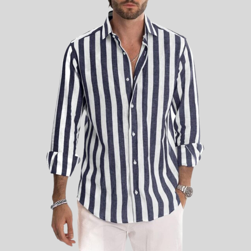 Men's Summer Striped Shirt | Checked, Long Sleeve