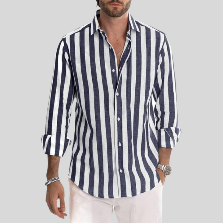 Men's Summer Striped Shirt | Checked, Long Sleeve