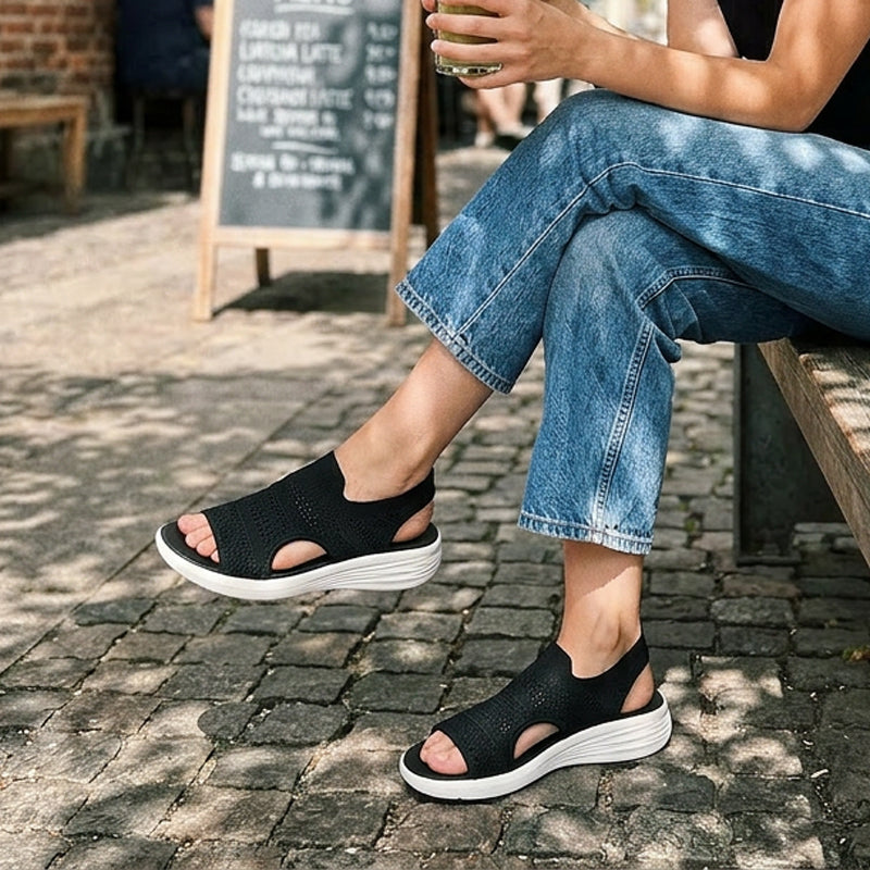 Zina | Women's Platform Sandals with Breathable Knit