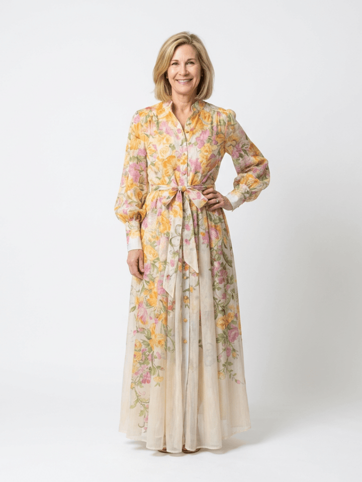 CRESSIDA™ | Floral Sheer Long Sleeve Maxi Dress