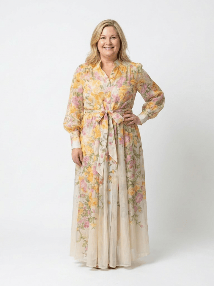 CRESSIDA™ | Floral Sheer Long Sleeve Maxi Dress