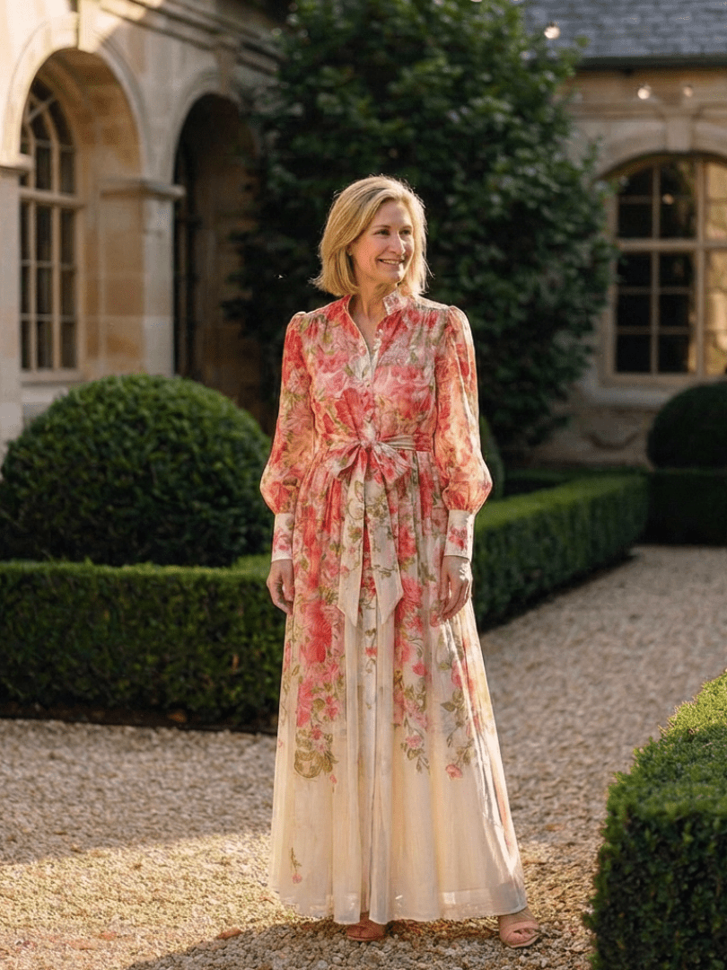 CRESSIDA™ | Floral Sheer Long Sleeve Maxi Dress