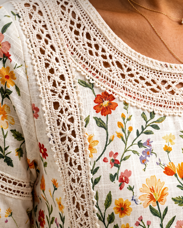 Wildflower Meadow Charm Midi Dress