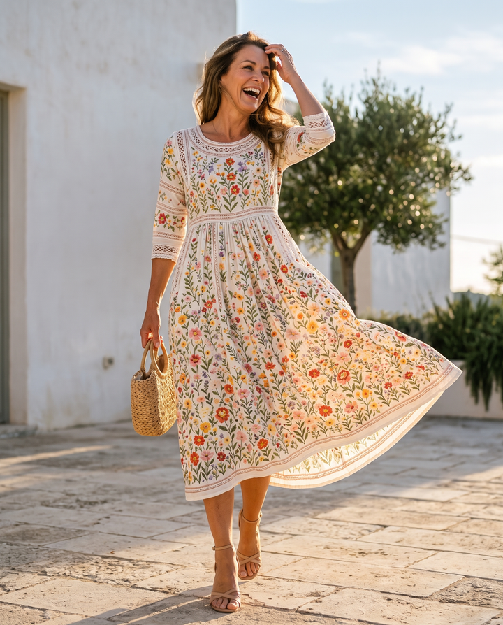 Wildflower Meadow Charm Midi Dress